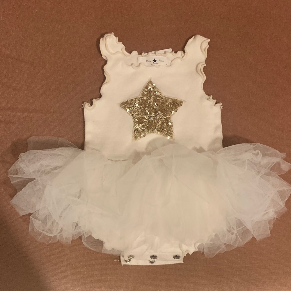 Sparkling Gold Star Tutu Dress for baby